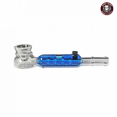 Basil Bush Liquid Filled Glass Pipe - Blue