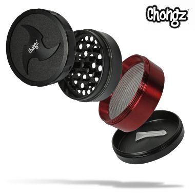 Chongz 'Ninja' 60mm 4-Part Sifter Grinder - Red