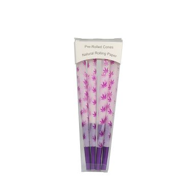 Colourful Patterned Natural Pre-Rolled Cones - Leaf (Purple)