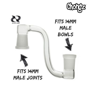 Chongz Glass Curved Adaptor - Female 14.5mm to Female 14.5mm