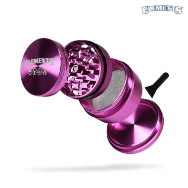 Elements 65mm 4-Part Pink Metal Sifter Grinder