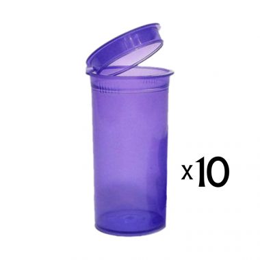 19 Dram Pop Top Vial - Transparent Purple - 10 x 19 Dram Vials