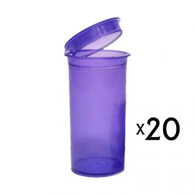 19 Dram Pop Top Vial - Transparent Purple - 20 x 19 Dram Vials