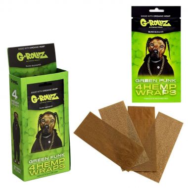 G-ROLLZ Loose Hemp Blunt Wraps 4 Pack - Green Funk