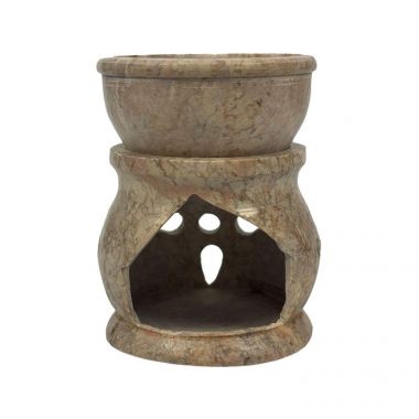 Jali Carved Soapstone Oil Burner - Small