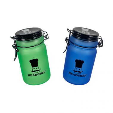 Headchef Frosted Glass Clip Top Storage Jars