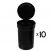 6 Dram Pop Top Vial - Black - 10 x 6 Dram Vial