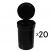 6 Dram Pop Top Vial - Black - 20 x 6 Dram Vial