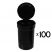 6 Dram Pop Top Vial - Black - 100 x 6 Dram Vial